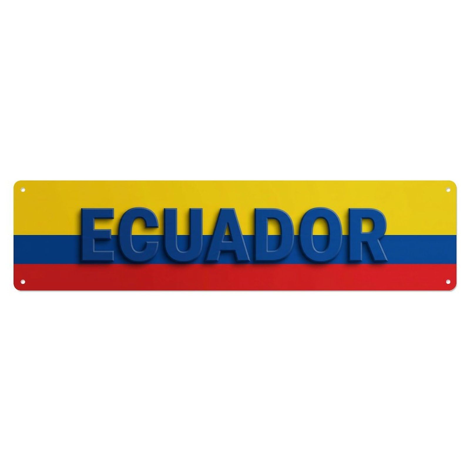Vintage Ecuador Flag Pattern Metal Tin Sign