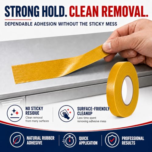 Image of GGR Supplies CDT-36 Industrial Grade Cloth Duct Tape, Ochre Yellow 4 Inch x 60 Yards, Waterproof UV Resistant Heavy Duty, Clean Removal with No Sticky Residue for Repairs, Packaging, and Bundling