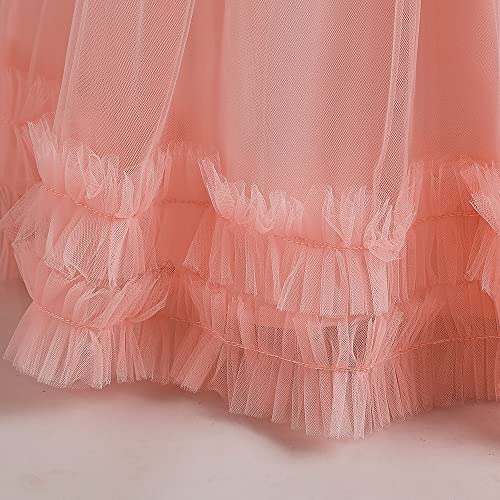 Vestido formal largo de tutú de princesa para niñas sin rozaduras 5