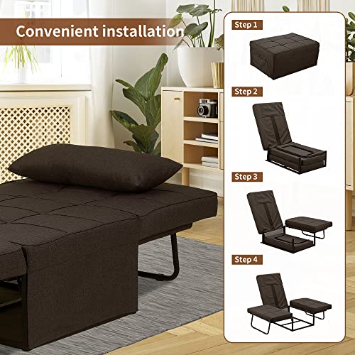 Diophros Sofa Bed, Convertible Couch Chair 4 In 1 Multi-Function Modern Folding Ottoman Guest Sleeper Bed With Adjustable Backrest For Small Room Apartment, Living Room, Large #TOP4