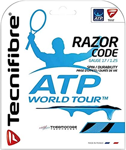 Tecnifibre Razor Code Tennissaiten, 1,30 mm, 12 m, Blau