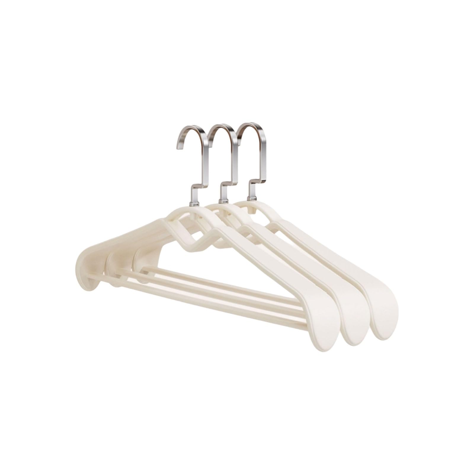 Grucce for abiti in plastica allargate e ispessite, grucce multifunzionali collegabili, grucce for dormitori domestici(Wit,30Pcs)
