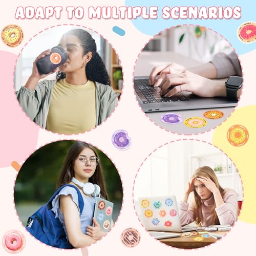 Marspark 120 Pcs Donut Anxiety Sensory Stickers Bulk Textured Sensory Strips Deep Breathing Anxiety Calm Stickers Adhesive Tactile Fidget Tool for Adults Relief Donut Party Favors, 20 Styles - Image 4