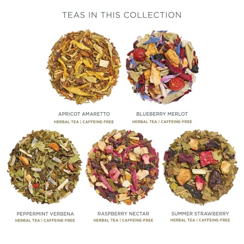 Image of Tea Forte Single Steeps Loose Leaf Tea Sampler, Assorted Variety Tea Box, 15 Single Serve Pouches, Herbal Retreat