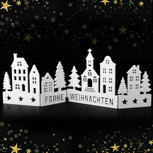 BETESSIN Tischdeko Weihnachten Holz - Frohe Weihnachten Fensterdeko...