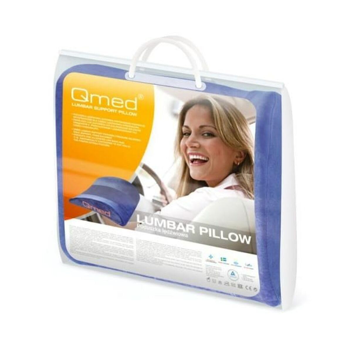 Lumbar Pillow Lordose-Kissen 40 x 33 x 12 cm aus Memory Schaum (55 kg/m3) | Stützendes Lendenkissen zur Entlastung der Wirbelsäule | Für Zuhause, Arbeit, Auto und im Hotel