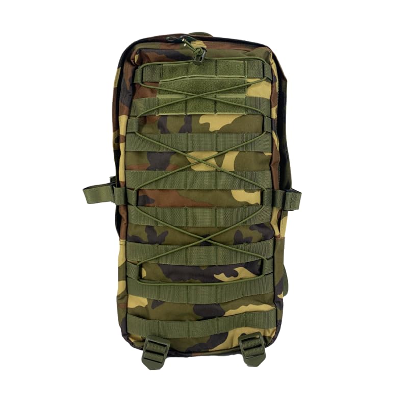 Mochila Táctica de 30-35 Litros, con Molle y Dos Compartimentos Grandes, Respaldo Acolchado y Transpirable, para Airsoft y Actividades al Aire Libre - Tamaño: 44 x 25 x 23 cm - Camuflaje boscoso