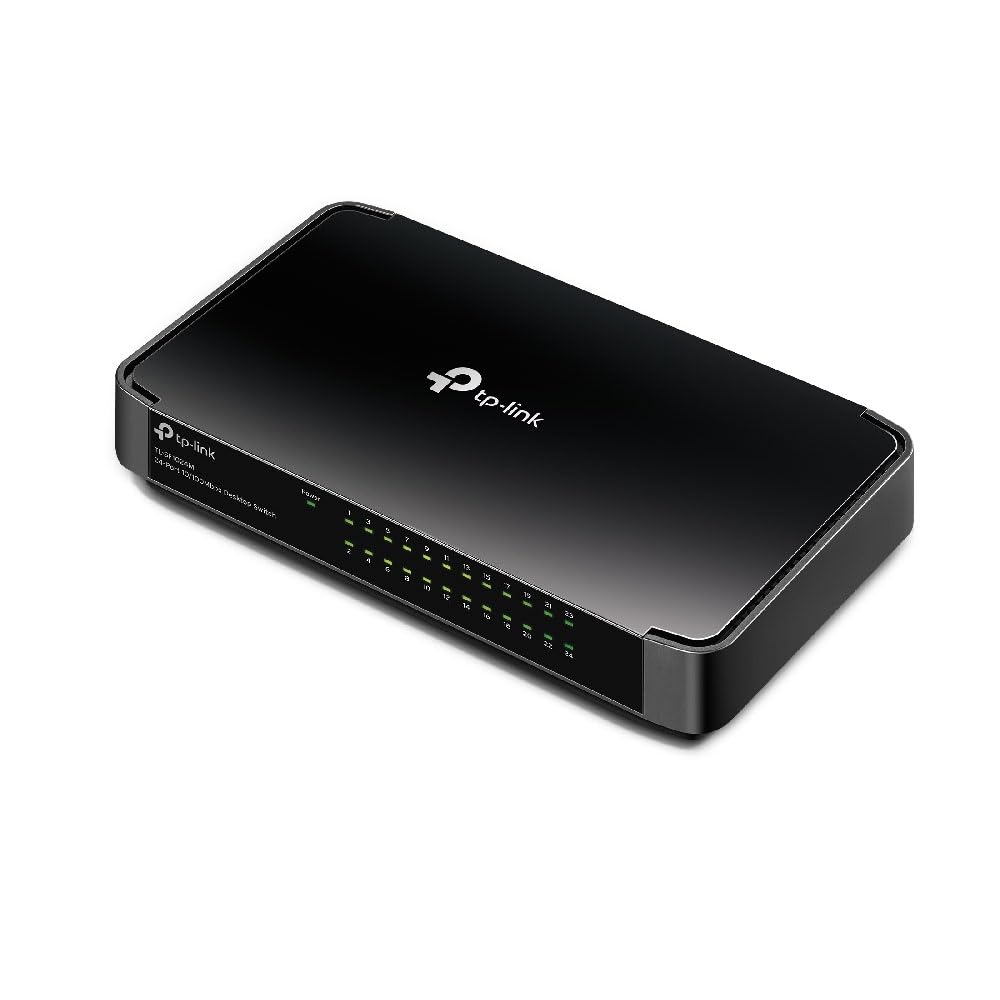 TP-Link TL-SF1024M Desktop Fast Ethernet Netzwek Switch (24x 10/100Mbit/s Ports, Kunststoffgehäuse, Plug&Play)