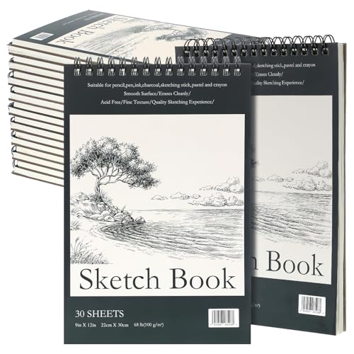 Jexine 20 Pack 9 x 12 Inch Spiral Bound Sketchbook ...