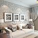 QIHANG Modern Luxury Abstract Curve 3d Wallpaper Roll Mural Papel De Parede Flocking for Striped Cream-white&silver Color 0.7m*8.4m=5.88SQM