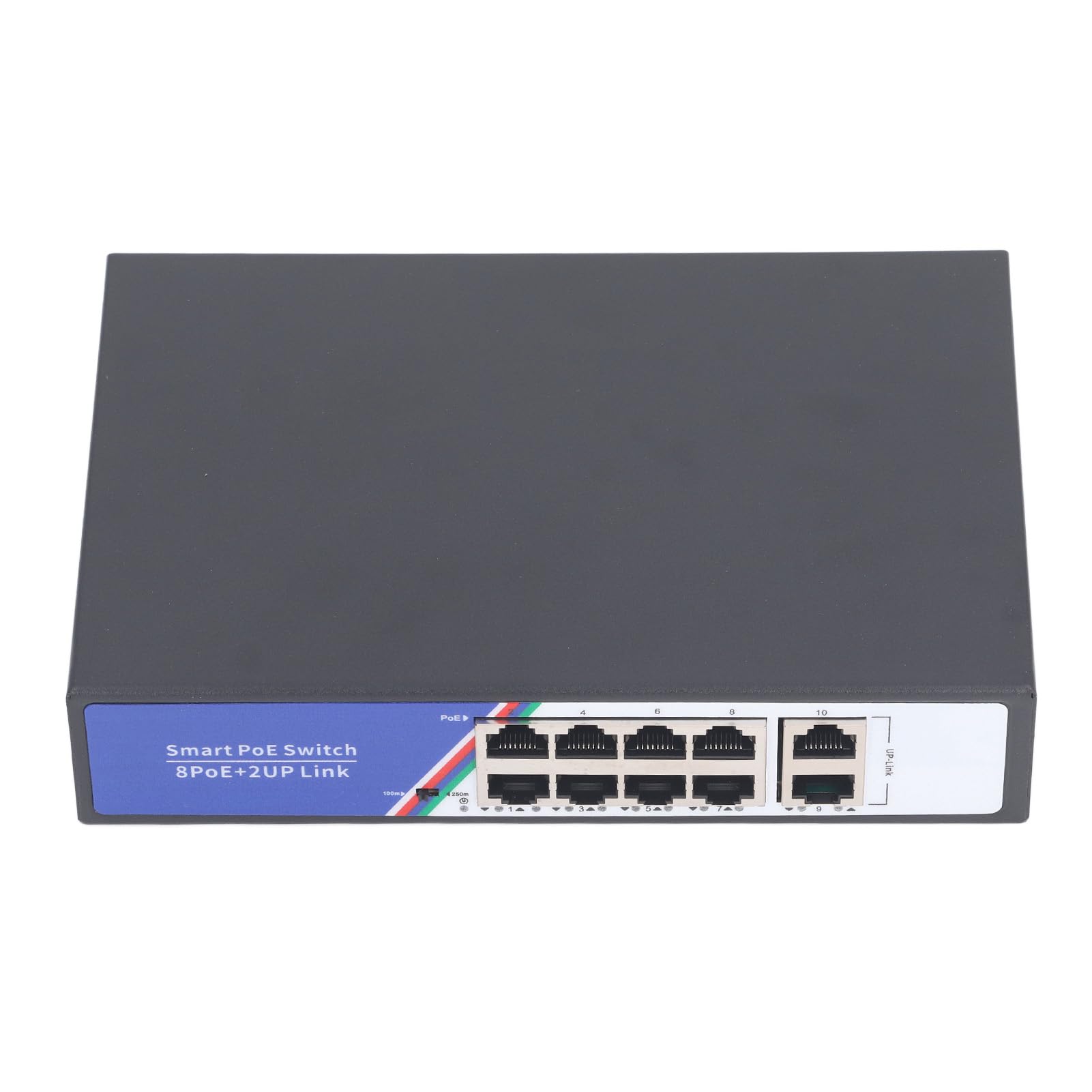 Generic 10 Port Poe Interrupteur Ethernet Switch Durable Metal Housing Pild and Play Gigabit Switch pour Le Jeu PC, Serveur, Adaptateur, capacité de 20 Gbit / S pour la communauté, école (Plug UE