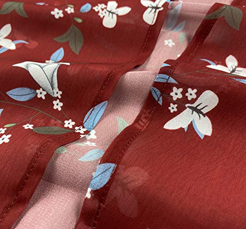 Image of FINOCEANS Womens Floral Chiffon Kimono Cardigans Loose Beach Cover Up Half Sleeve Tops