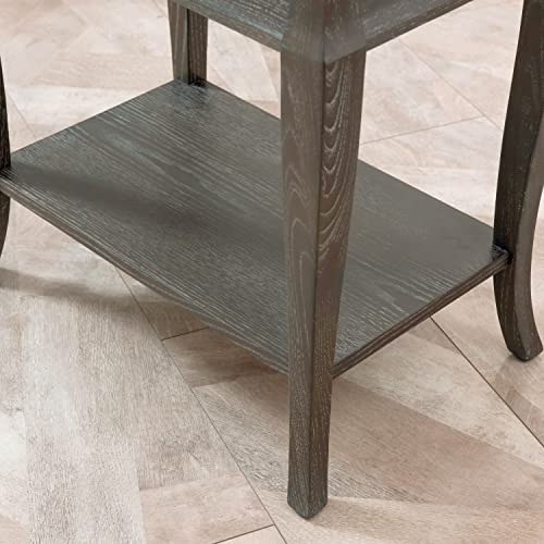 Image of Leick Home Luna End Table, 16 inch, Gray Wash