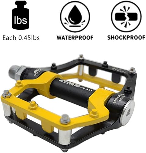 Miniatura 4 de Pedales de bicicleta de montaña Pedales de aleación de aluminio antideslizante Rodamiento ligero 916 "Pedales planos para BMX carretera bicicleta 528