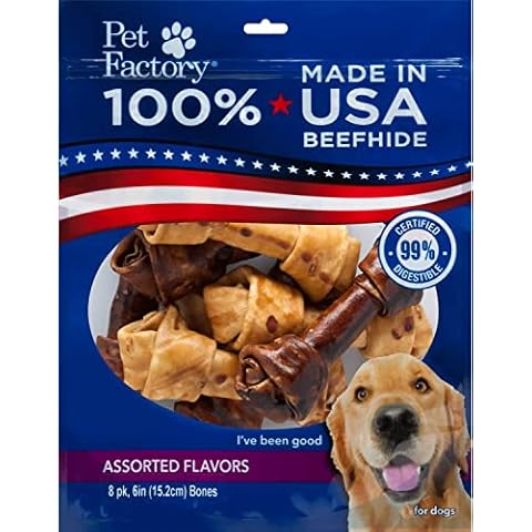Pet Factory USA Beefhide 6-7" Knotted Bones Dog Chew Treats Cover