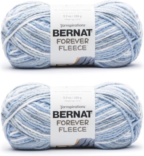 Image of Bernat Forever Fleece Rain Yarn of 280g /9.9oz - Polyester - 6 Super Bulky - 194 Yards - Knitting /Crochet (Pack of 24)