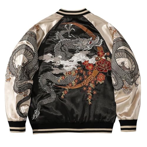 Dragon Embroidery Baseball Jacket For Men And Women Chinese Style Jacket