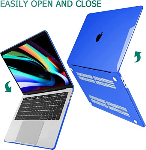 Image of SwooK Moca Case for M2 MacBook Pro 13 Inch with /Without Touch Bar Plastic Hard Shell Case Cover with Keyboad Dustplugs Trackpad (Dark Blue)