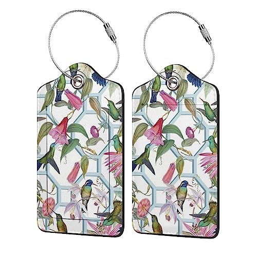 Étiquette de bagage colibri cuir PU avec carte identité et boucle acier