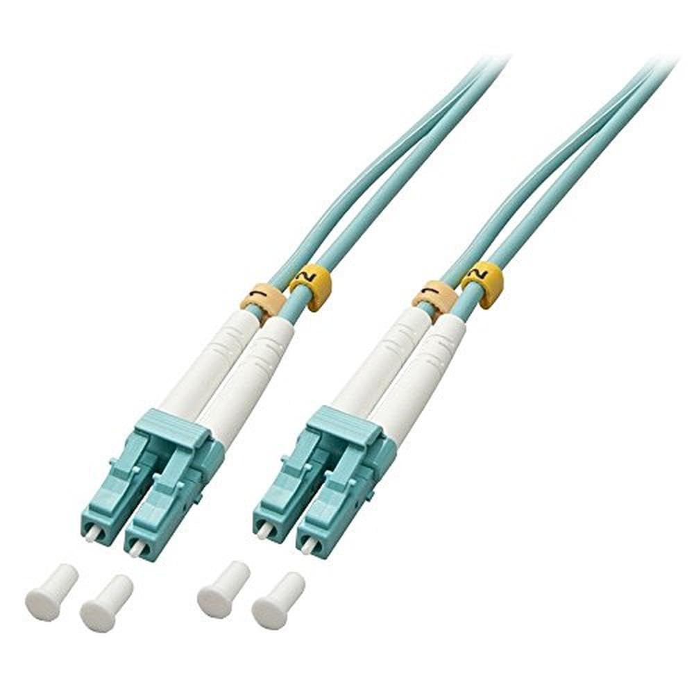 Lindy LC-LC OM3 50/125 Fibre Optic Patch Cable - Aqua, 75m