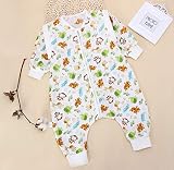 B/H Baby Schlafsack für Kleinkinder Unisex,Kick-Proof-Quilt für Kinder im Frühjahr und Herbst, Reine Baumwolle, DREI Schichten Gaze, atmungsaktive Beine-grün_70 Meter