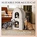 Apasiri 2-Story Cat House for Indoor Cats: Convertible 2-in-1 Felt Cat Condo, Scratch-Resistant Cat Beds, Hideaway Cave for Multi Small Pet Kitten to Relief Anxious, Transitional Modern Cat Furniture