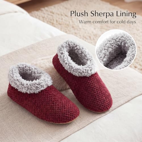 Image of The Metluks Womens Slippers Indoor Soft Sole Slipper Socks | Fuzzy sherpa lining, warm winter comfort, non slip grippers, flexible feel, washable, cozy home wear