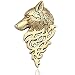 Gold Plated Q&Q Fashion Art Nouveau Dire Wolf Head Coyote Antique NAVAJO Zuni Lapel Brooch Pin Badge