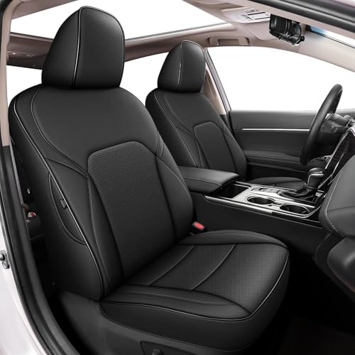 Image of AOMSAZTO Custom Fit Seat Covers for Toyota Camry 2025 2026 LE SE Waterproof Truck Seat Cushion Protectors, Full Set Faux Leather (Black,Camry LE SE)