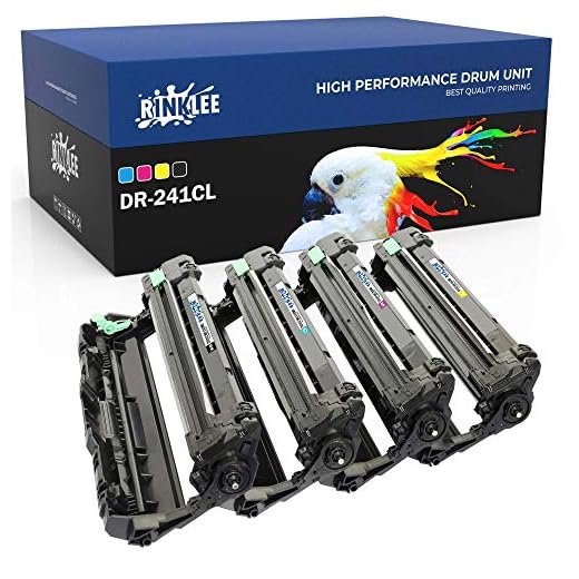 RINKLEE DR241 DR-241CL trumenhet kompatibel med Brother DCP-9015CDW DCP-9020CDW MFC-9140CDN MFC-9330CDW MFC-9340CDW HL-3140CW HL-3150CDW HL-3170CDW | Hög avkastning 15000 sidor | SET, 4-PACK