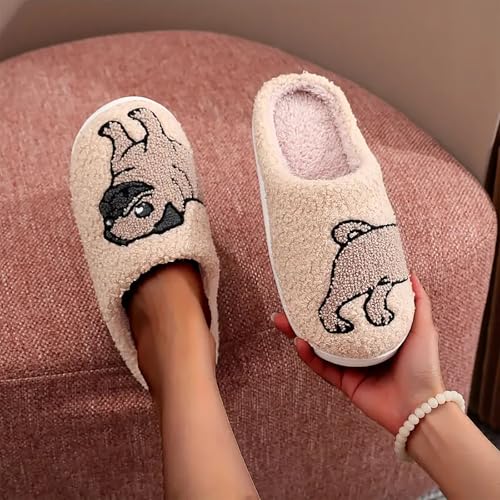Image of Women's Men's Cute Frog Slippers Fuzzy Memory Foam Kawaii Cartoon Animal Slippers Winter Warm Fluffy Shoes