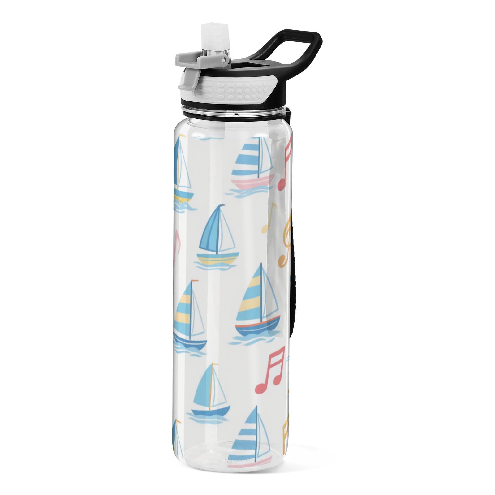 Bouteille sport paille plastique bleu mer étanche pour la maison