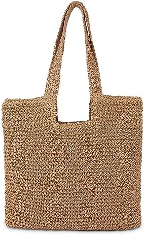 Straw Beach Tote Bag: Large Summer Boho Woven Bags - Rattan Handm...