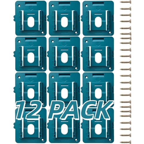 12 PCS esmusssein Batteriehalter Kompatible für for Makita 18V Akku Wandhalterung Geeignet für BL1860 BL1850 BL1840 BL1830 (mit 24 Schrauben, Keine Batterie)