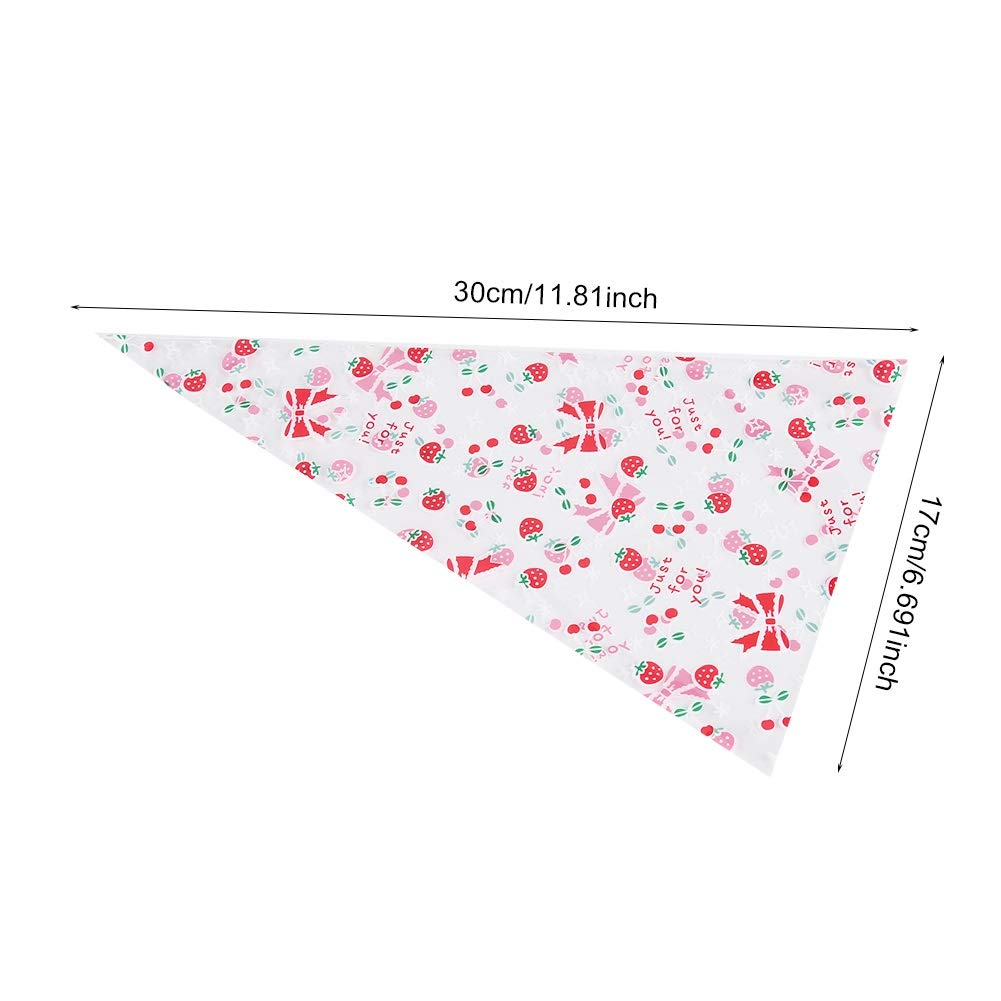 Nikou 50PCS Sweet Cone Bags, Cellophane Sweet Bags Clear Cone Shaped Treat Popcorn Bags Party Gift Bags with Cherry Twist Tie - Image 3