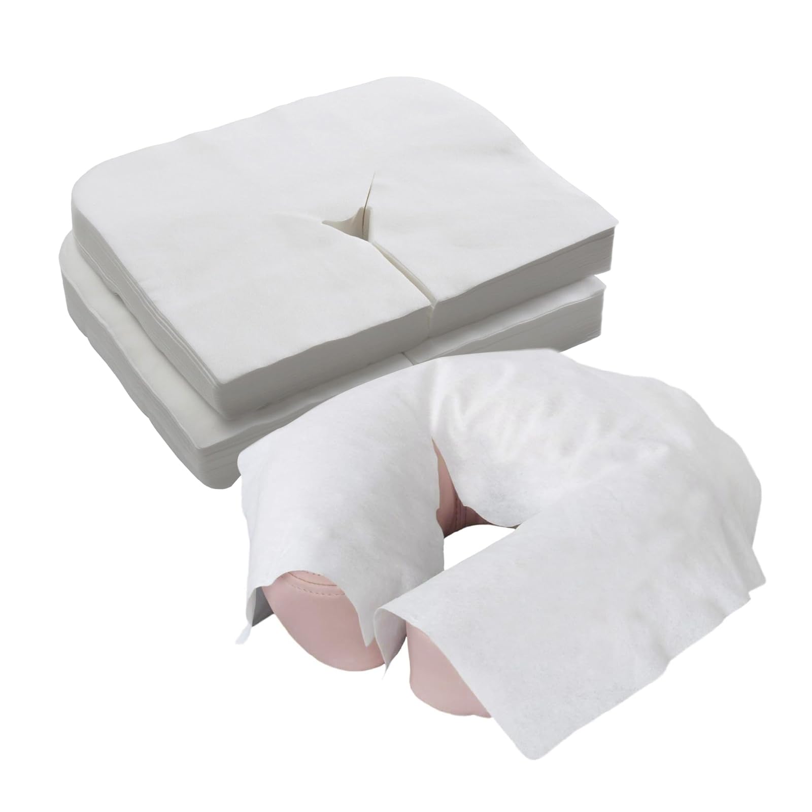 Lot de 100 Protege Têtière pour Table de Massage, Coussin Jetables pour fente nasale pour Fente Nasale, 41 cm x 31 cm en non-tissé jetable, compatible avec toutes les