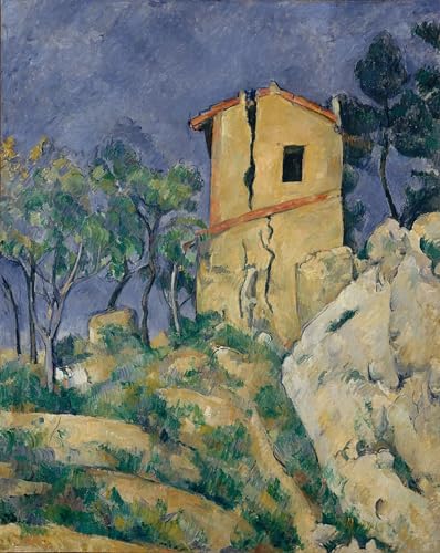 Póster de Cézanne Solución Paredes Vacías la casa dai muri crepati Paisaje Hermoso 60x90cm