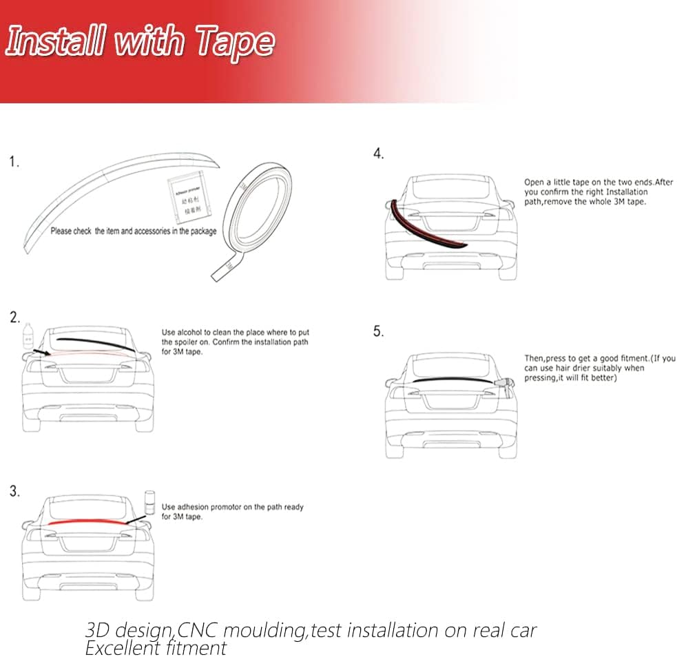 Roof Spoiler for Volkswagen VW Golf 7 MK7 VII 7 7.5 2014-2019 ABS Rear Trunk Roof Lip Spoiler Tail Wing Factory Outlet (for Golf 7 Base/Rline)
