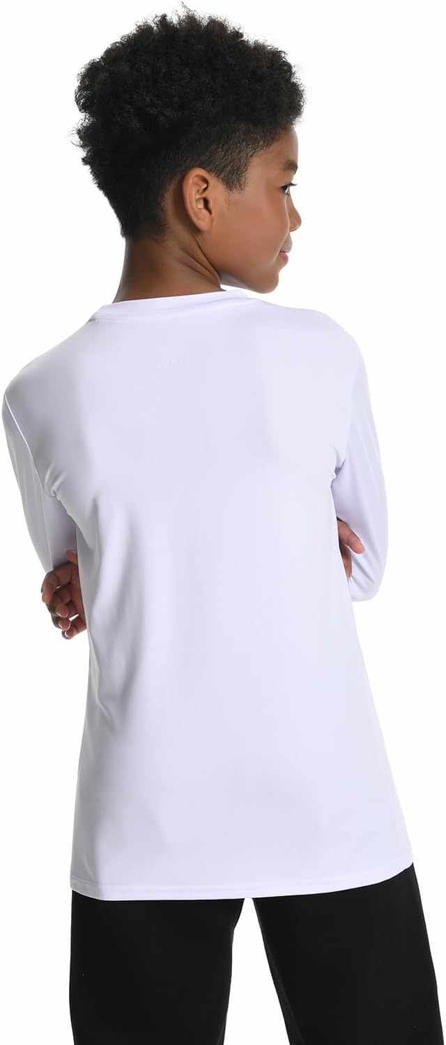 5 Pack: Youth Boys Long Sleeve Shirts Dry Fit Athletic T Shirts for Teens Kids Performance Activewear Tops Tees - Image 4