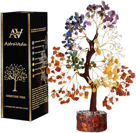 AstraVeda Crystal Tree, Tree of Life, 7 Chakra Tree, Feng Shui Tree, Healing Crystal, Gemstone Tree, Crystal Gifts, Healing Stones, Spiritual Gifts, Crystal Pyramid, 300 Beads