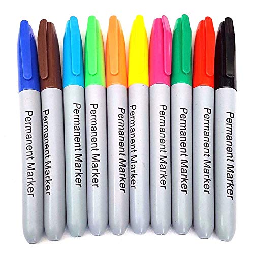 MULTI COLOURED PERMANENT MARKERS FELT TIPS BLACK