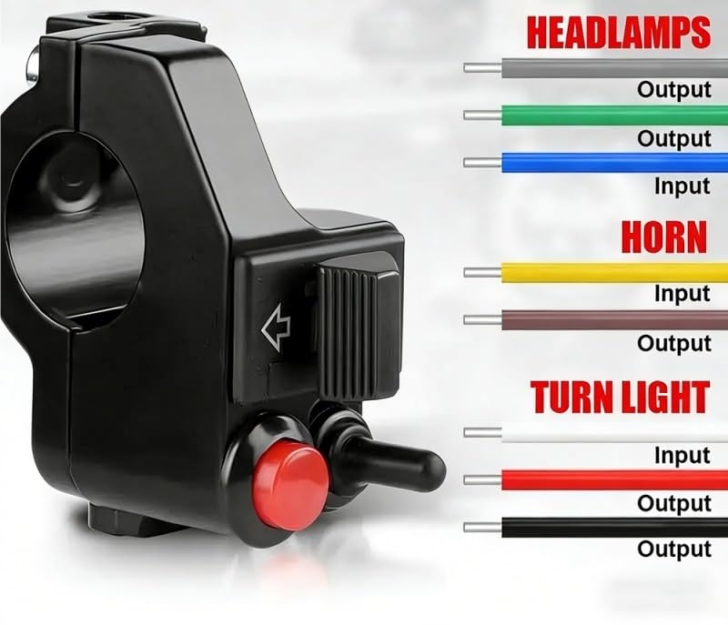 Interruptor de motocicleta para solucionar fallos de luces y bocina en manillar de moto cross 4