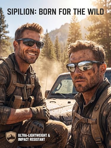 Image of SIPLION Polarized Sunglasses Men Sports: UV400 Protection Anti-Slip Wrap-Around TR90 Frame for Driving Fishing Golf Running