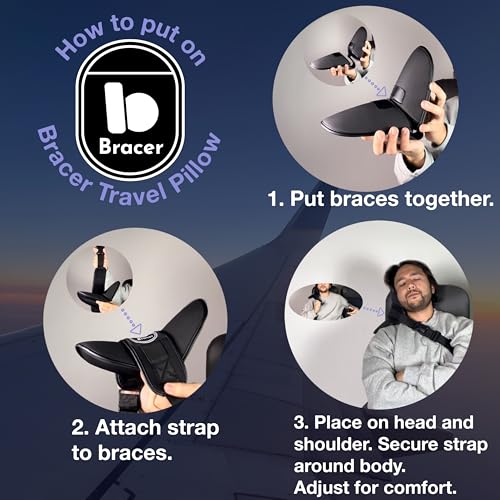 Almohada de viaje ajustable espuma negra miniatura 4