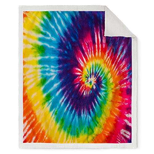 Jekeno Tie Dye Blanket Gifts For Women - Unique Rainbow Presents For Girls Sister Christmas Birthdays Valentines Super Soft Plush Warm Kids Adults Sherpa Throw Decor Bedroom Living Room Couch 50"X60" #TOP1