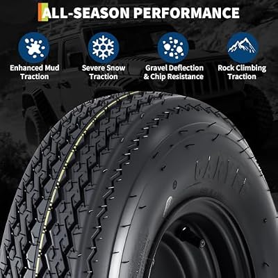GarveeTech 2-Pack Trailer Tire On Rim 4.80-8 480-8 4.80x8 Trailer Tires and 5 Lug on 4.5 in PCD 8 in Wheels 6PR Black