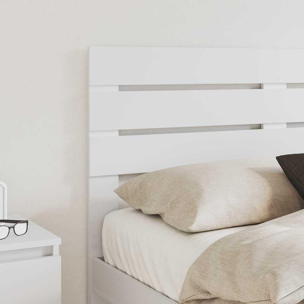 Tête de lit moderne blanche 160 cm, matériau en bois, design fin, durable, meuble de chambre à coucher, montage facile, 163 x 3 x 100 cm
