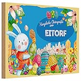 Stabiles MDF-Holzschild (1 cm) mit beidseitigem Schutzlack für Langlebigkeit. Inkl. Hängevorrichtung zum Aufhängen und 2 Holzdübel zum Aufstellen.