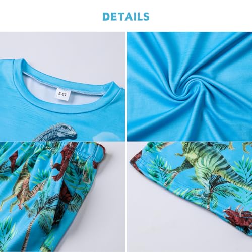 Image of Ayzozuy Boy Clothes Colorblock Top + Drawstring Waist Shorts 2 Pieces Kid Summer Outfits Set