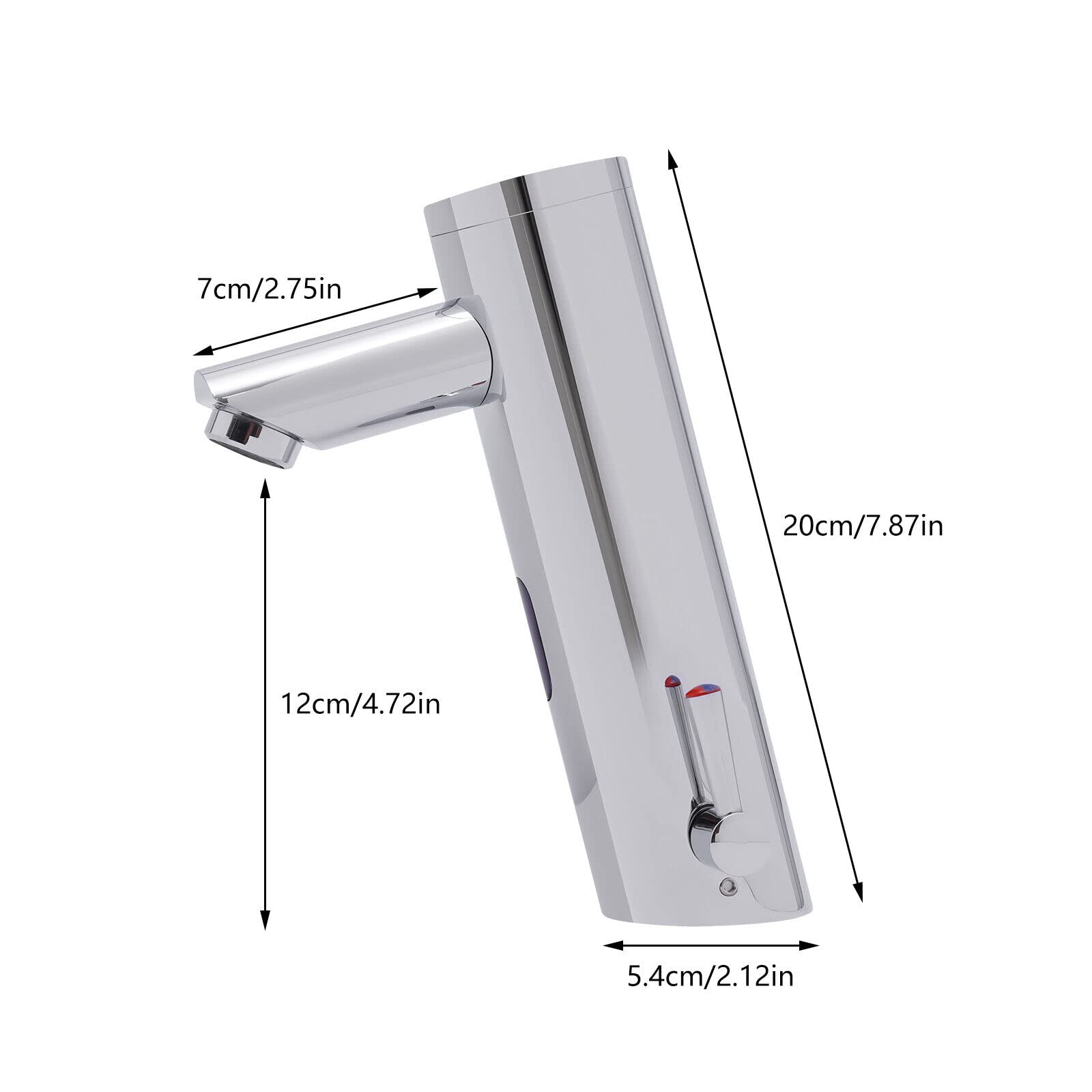 Grifo con sensor de infrarrojos, grifo de baño sin contacto, grifo mezclador para lavabo, bañera, lavadero, baño, infrarrojo